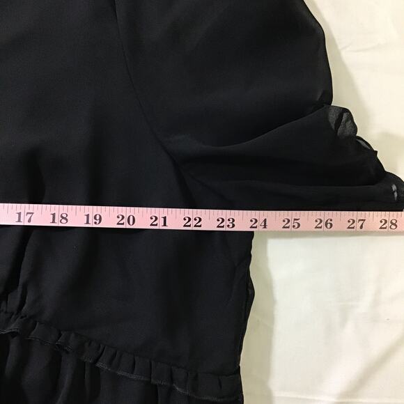 BLOOMCHIC 18-20 2X Plus Black Sheer Short Sleeve Empire Blouse Top NWT B103 - Picture 4 of 7